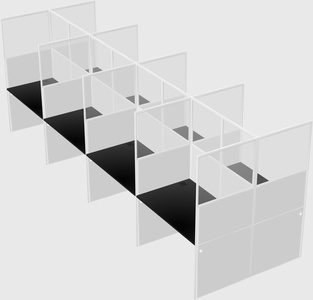 Shared rectangular cubicle