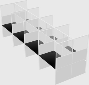 Shared rectangular cubicle