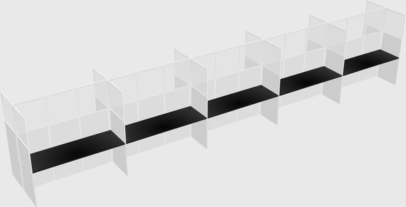 Shared rectangular cubicle