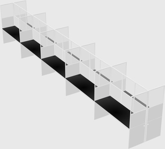 Shared rectangular cubicle