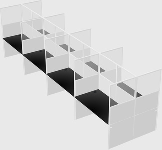 Shared rectangular cubicle