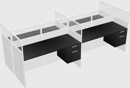 Shared rectangular cubicle