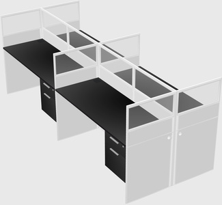 Shared rectangular cubicle
