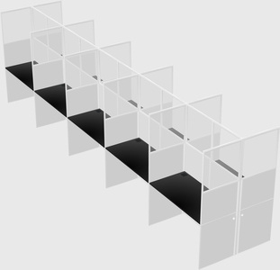 Shared rectangular cubicle
