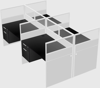 Shared rectangular cubicle