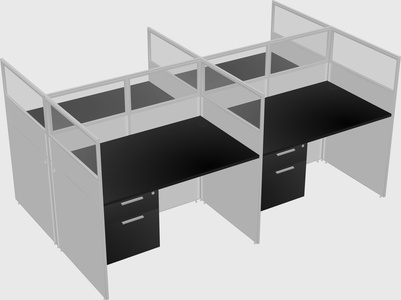 Shared rectangular cubicle