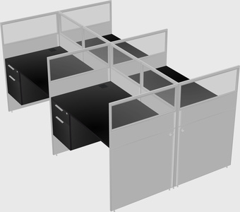 Shared rectangular cubicle