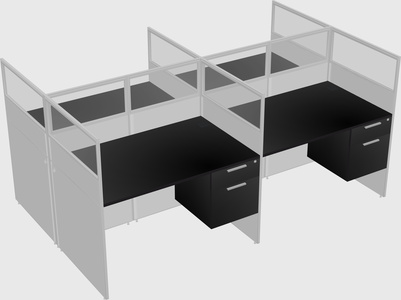 Shared rectangular cubicle
