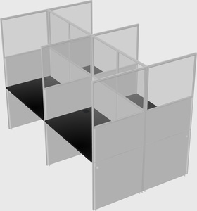 Shared rectangular cubicle