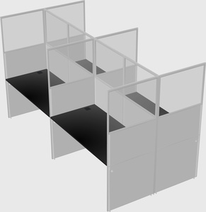 Shared rectangular cubicle