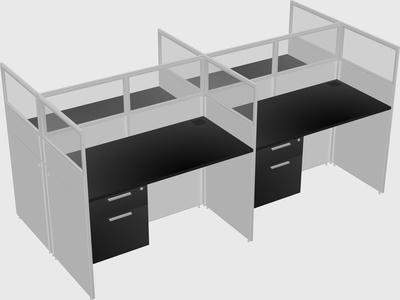 Shared rectangular cubicle