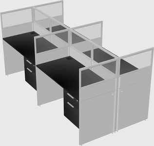 Shared rectangular cubicle