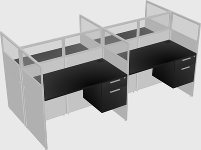 Shared rectangular cubicle