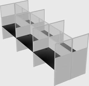 Shared rectangular cubicle