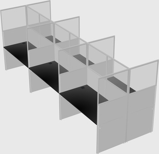 Shared rectangular cubicle