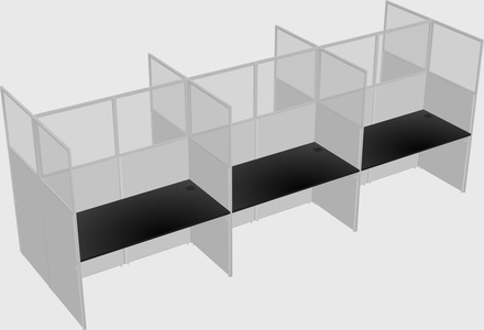 Shared rectangular cubicle