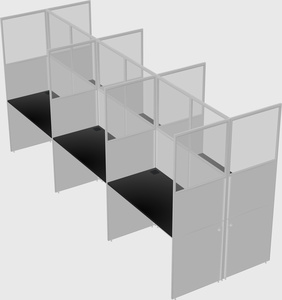 Shared rectangular cubicle