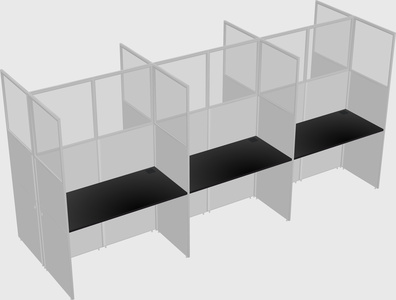 Shared rectangular cubicle