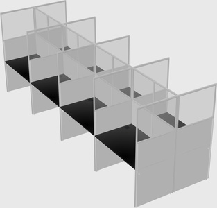 Shared rectangular cubicle