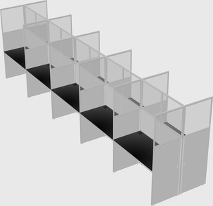 Shared rectangular cubicle