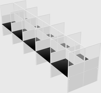 Shared rectangular cubicle