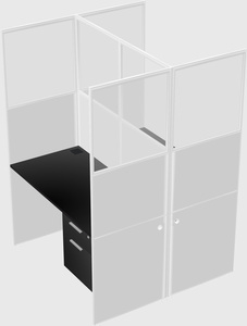 Shared rectangular cubicle
