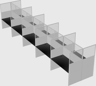 Shared rectangular cubicle