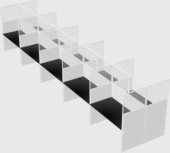 Shared rectangular cubicle