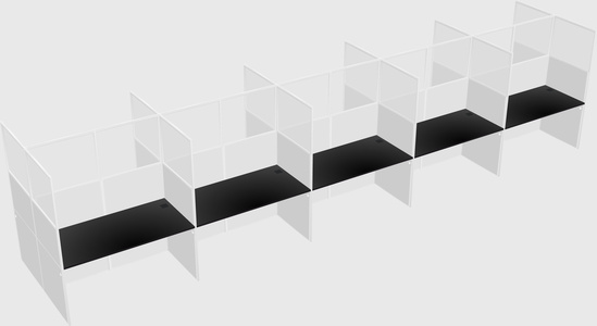 Shared rectangular cubicle