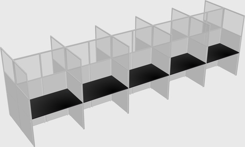 Shared rectangular cubicle