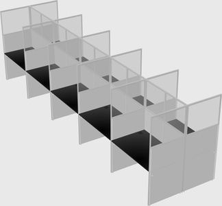 Shared rectangular cubicle