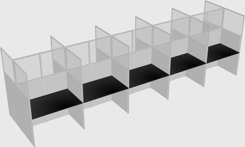 Shared rectangular cubicle