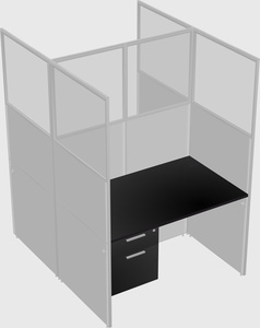 Shared rectangular cubicle