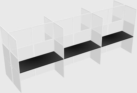 Shared rectangular cubicle