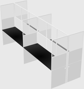 Shared rectangular cubicle
