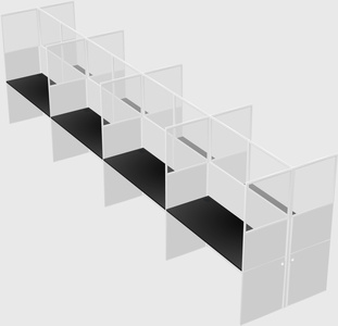 Shared rectangular cubicle