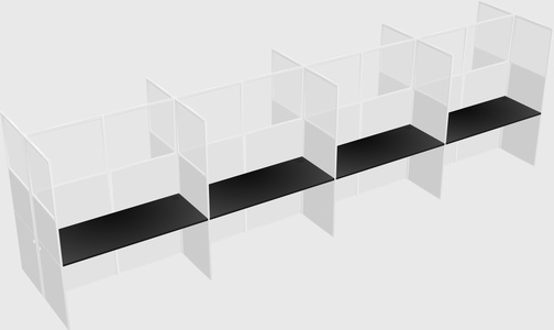 Shared rectangular cubicle