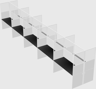 Shared rectangular cubicle