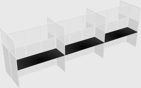 Shared rectangular cubicle