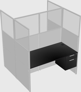 Shared rectangular cubicle