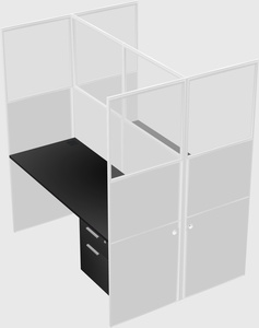 Shared rectangular cubicle
