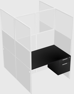 Shared rectangular cubicle