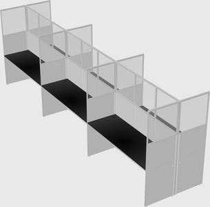 Shared rectangular cubicle