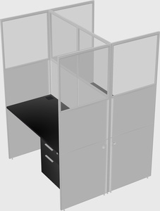 Shared rectangular cubicle