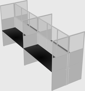 Shared rectangular cubicle