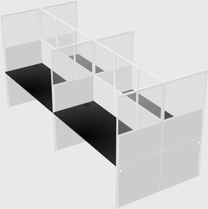 Shared rectangular cubicle