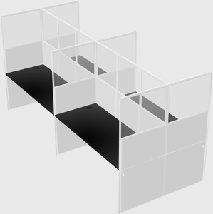 Shared rectangular cubicle