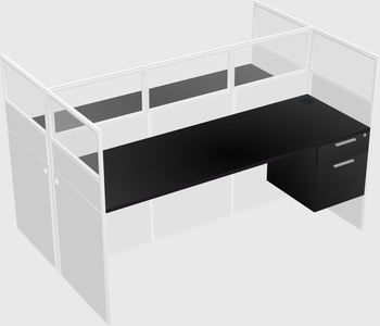 Shared rectangular cubicle