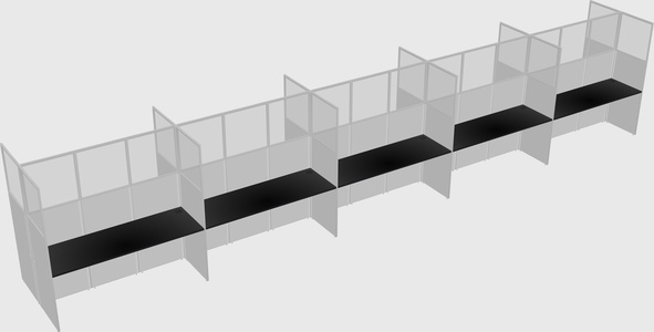 Shared rectangular cubicle