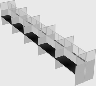 Shared rectangular cubicle